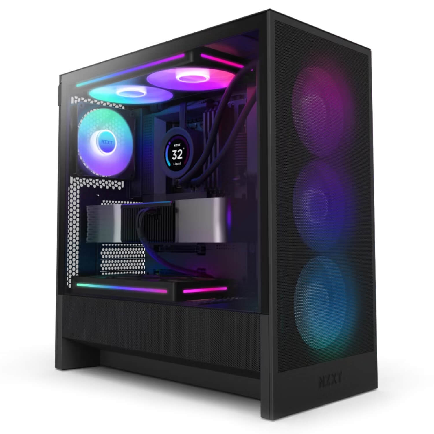 מארז מחשב nzxt h5 flow rgb (2024) black