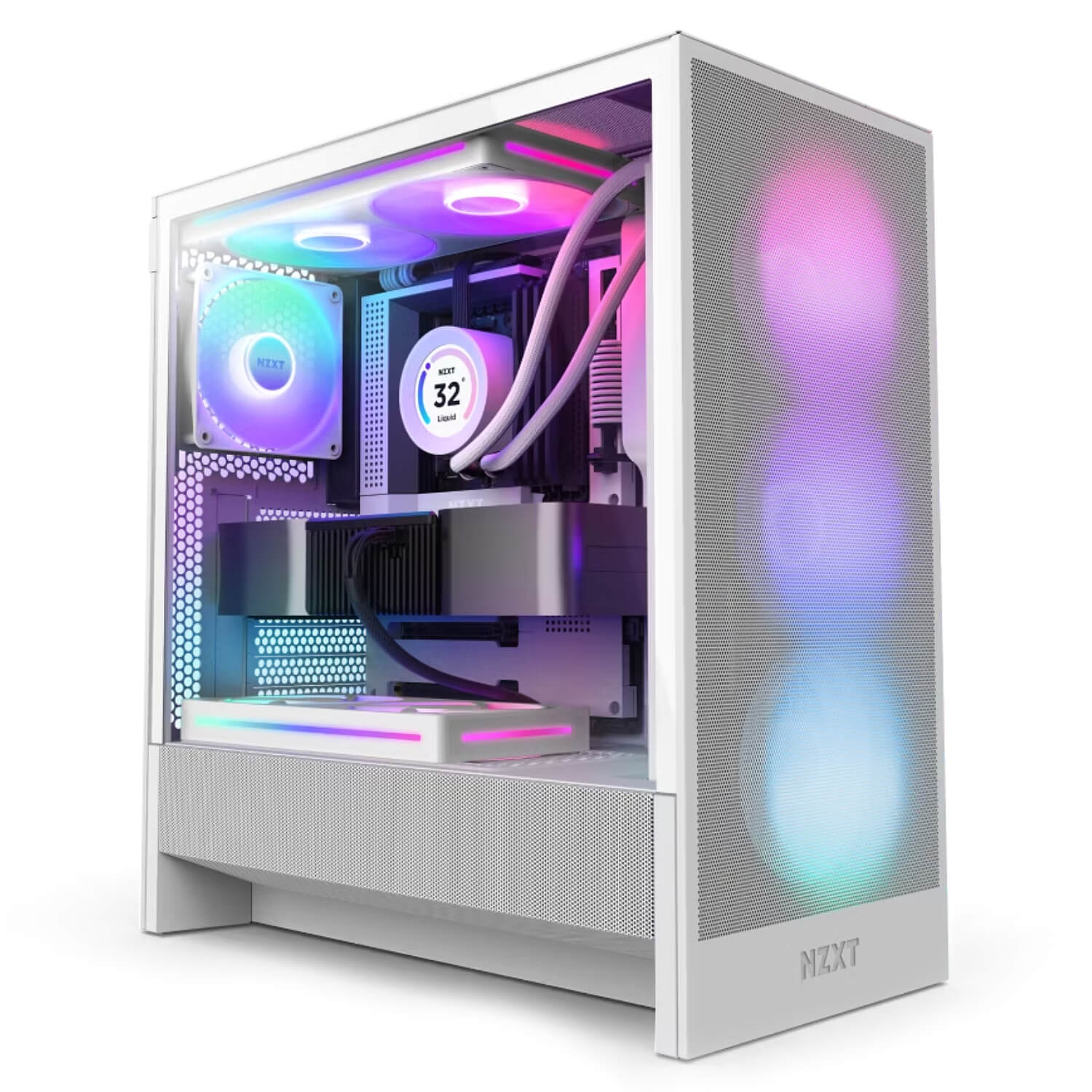 מארז מחשב nzxt h5 flow rgb (2024) white