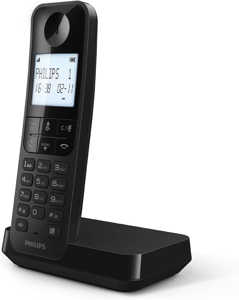 טלפון אלחוטי Philips D2701B/25 Cordless Phone Single Set - צבע שחור